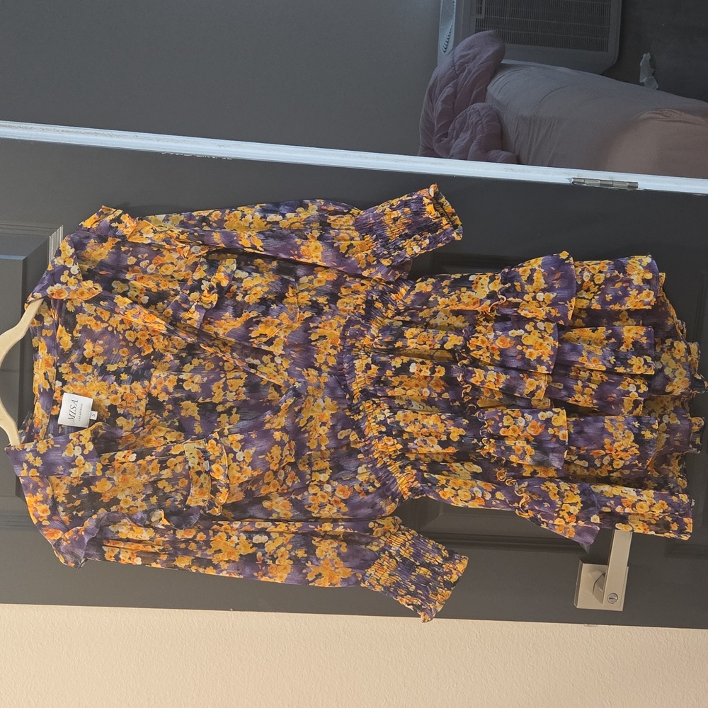 Floral Purple and Yellow Dress